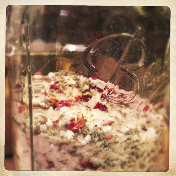 Lavender Bath Salts/ Sels de Bain - 2.5 oz. Glass Vial - Treasures of Alchemy